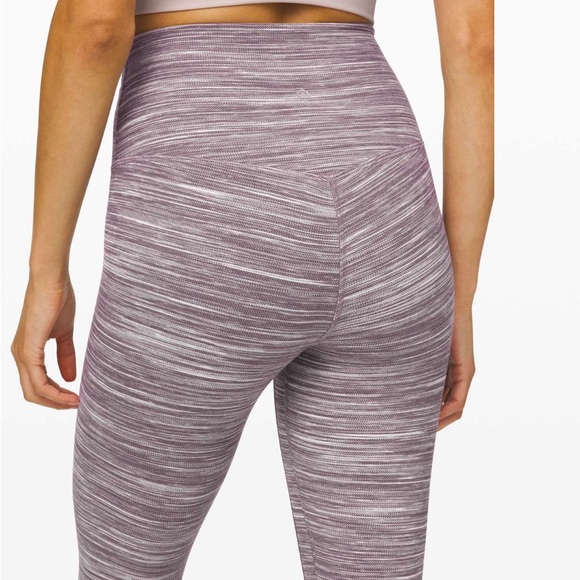 Lululemon Align Crop 21" Mini Space Dye Herringbone Jacquard Black Cherry 6 - Picture 3 of 15
